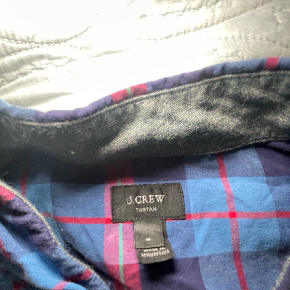 J. Crew Casual Blue and Red Checkered Shirt - Picture 3 of 6